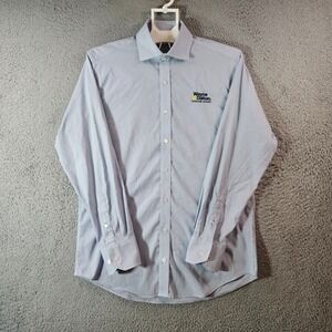 Twillory Shirt Men 15.5 32/33 Flip Cuff Performance Button Long Sleeve Blue Gray